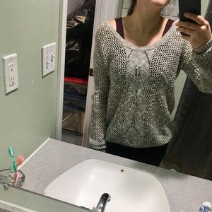 Grey PacSun wide knit sweater
